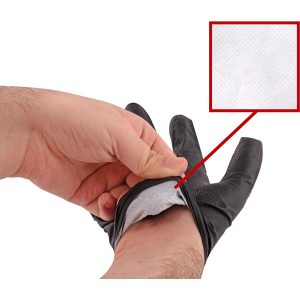 Guante Desechable de Nitrilo Negro con Grip Diamantado y Flocado en Algodón - Imagen 2