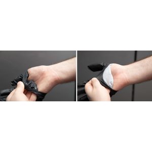 Guante Desechable de Nitrilo Negro con Grip Diamantado y Flocado en Algodón - Imagen 3