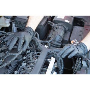 Guante Desechable de Nitrilo Negro con Grip Diamantado y Flocado en Algodón - Imagen 4